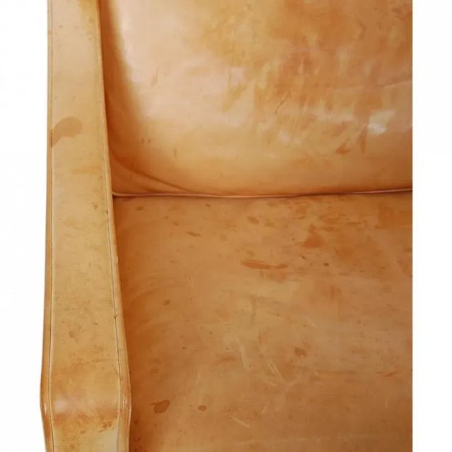 2204 Wing Chair in Natural Leather by Børge Mogensen, 2000s For Sale - Image 11 of 18