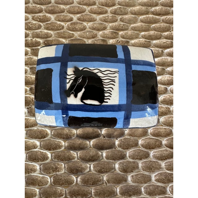 Vintage Aldo Londi Bitossi Italian Mondrian Ceramic Box Featuring Stylized Horse Head For Sale - Image 18 of 18