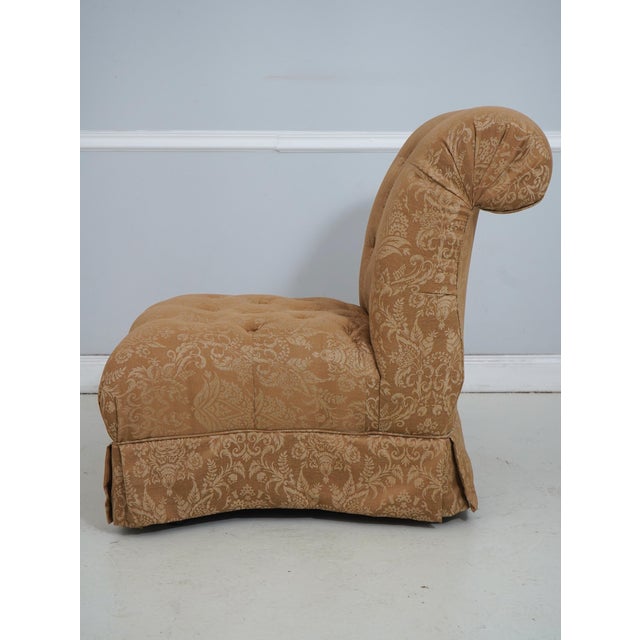 Traditional Pair of Tufted Rolled Back Lounge Chairs For Sale - Image 3 of 18