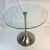Contemporary 1980s Vintage PostModern Italian Metal Tulip Base Floating Side Table For Sale - Image 3 of 10