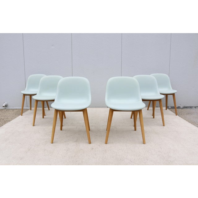 Fabulous set of 6 Fiber side or dining chairs by Copenhagen-based design duo Iskos-Berlin for the Danish brand Muuto. The...