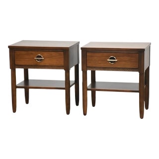 1960s Walnut Mid Century Nightstands - a Pair For Sale