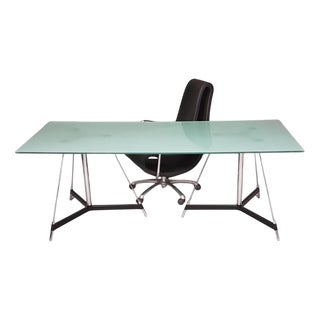 Italian Tripod TEN Table with Matt Glass Table Top by Gabriel Teixidó For Sale