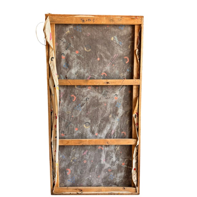 Late 20th Century Icon Painting on a Post Modern Textile by Unknown Artist For Sale - Image 13 of 13