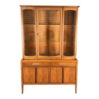 Mid 20th Century Modern Lane Tuxedo Bowtie-Inlaid China Cabinet/Buffet For Sale