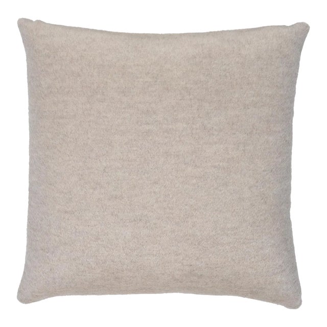 Schumacher Dixon Mohair Pillow 20" in Stone For Sale