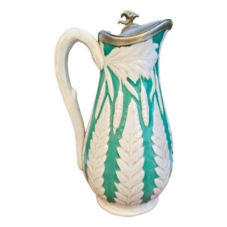 Pre-War Ceramic Beer Mug with Eagle-Head Handle For Sale