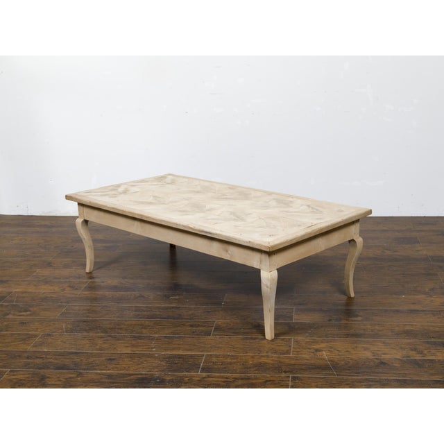 French 19th Century Fruitwood Coffee Table with Butterfly Veneer and Cabrioles For Sale - Image 10 of 12