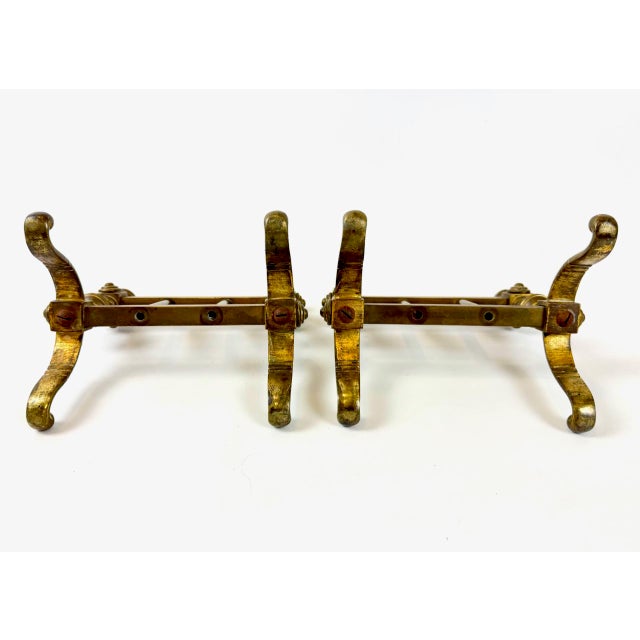 Black Antique Victorian Bronze Fire Dogs, 1800s, Set of 2 For Sale - Image 8 of 10