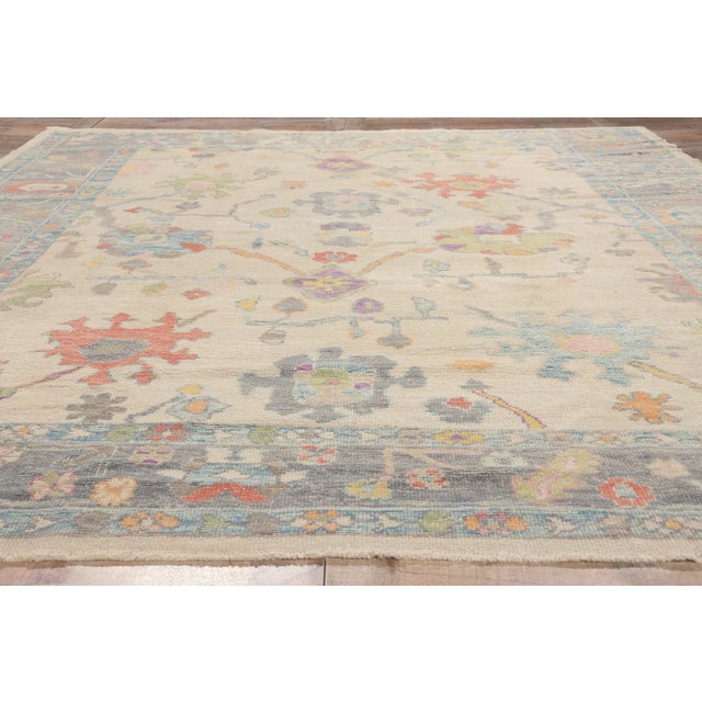 Beige Turkish Oushak Rug - 09'02 X 12'01 For Sale - Image 8 of 9
