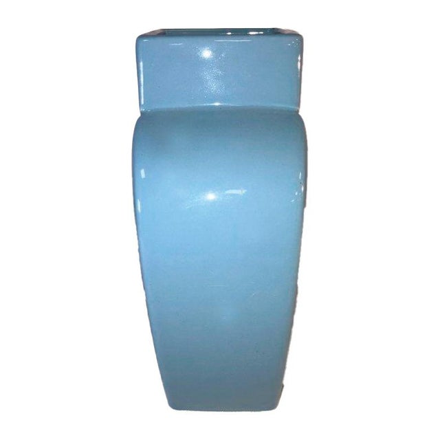1980s 1980s Vintage Haeger Pottery Sky Blue Ceramic Vase For Sale - Image 5 of 8
