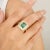 Estate Octagon Zimbabwe Emerald Engagement Ring with Diamonds in 14K Gold featuring natural emerald of 2.3 carats and...