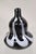 Vintage Murano Style Black and White Hand Blown Art Glass Small Vase. Circa Late 20th Century. Measurements: 7" H x 5"...