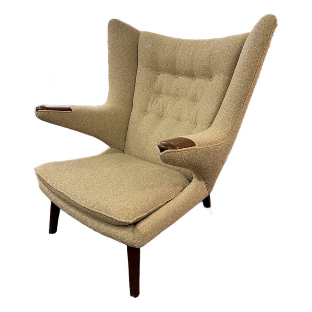 1950s Mid Century Modern Danish Papa Bear Chair Possibly by Hans Wegner For Sale
