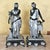 Impressive 19th-century Victorian spelter figural sculptures, offered as a pair. One represents Euterpe, Muse of music and...