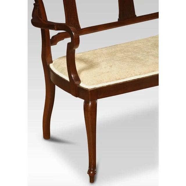 Carved Mahogany Framed Settee, 1890s For Sale - Image 6 of 9