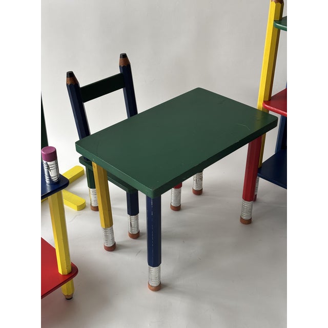 Children's Pencil Furniture Set by Pierre Sala, 1980, Set of 6 For Sale - Image 11 of 15