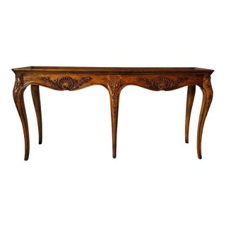 Vintage French Country Hall Console Table by Henredon For Sale