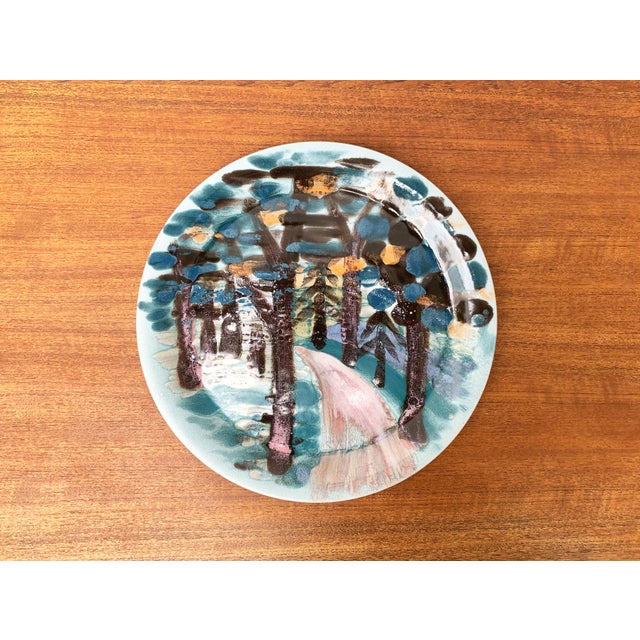 Vintage German Handpainted Wall Plate, 1970s For Sale - Image 17 of 17