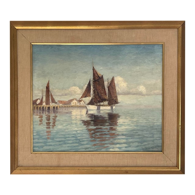 Early 20th Century Morning on White Lake Harbor, Lake Michigan, by Fredrick Herman Immer For Sale