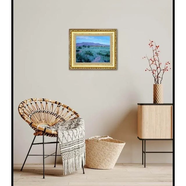 Textile Modern Impressionist Southwestern Desertscape Oil Painting by L Haas For Sale - Image 7 of 7