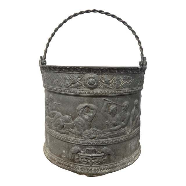 Georgian or French Neoclassical Cast Lead Bacchanal Cachepot, 19th Century For Sale