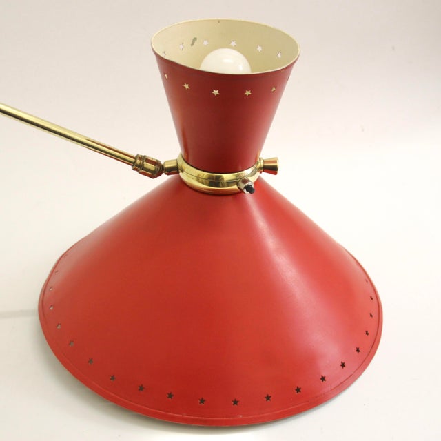 Gold French Swing Arm Wall Light by Rene Mathieu for Lunel, 1950s For Sale - Image 8 of 18