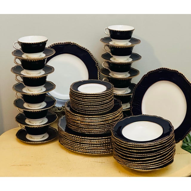 Fabulous vintage Royal Worcester porcelain a rare set for 12 people. This set was in a locked display case, it looks new....