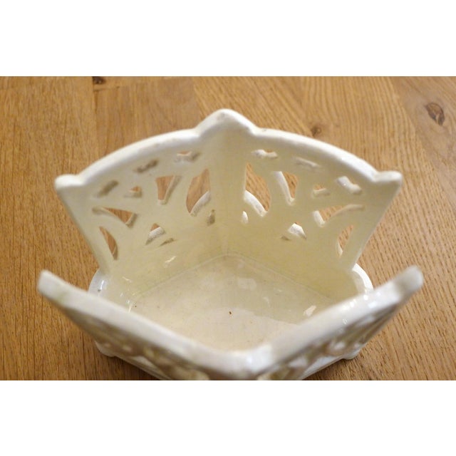 Small Art Nouveau Neo-Gothic Style Openwork Pot or Letter Holder in Earthenware, Early 20th Century For Sale - Image 14 of 15