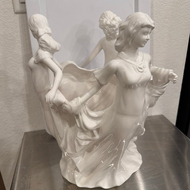 1960s Large Rare Kaldun & Bogle the Three Graces Porcelain Planter For Sale - Image 5 of 12