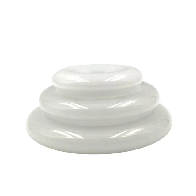 White "Pomeri" Cloudy Crystal Centerpiece / Vide Poche, Eleonore Peduzzi Riva, Vistosi Murano Italy, 1972 For Sale - Image 8 of 12
