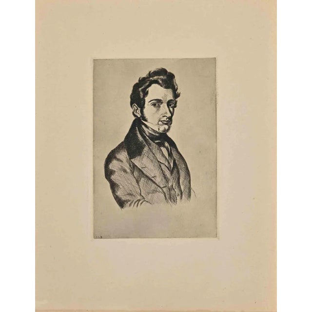 Portrait is a Etching realized by Constant Le Breton in the mid-20th Century. Good conditions. Monogrammed on plate. The...