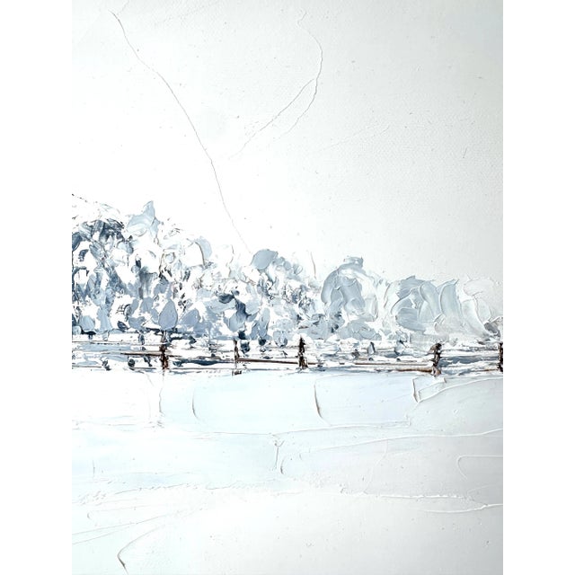 "Blue Trees in Winter" Modern Oil Painting, by Jennifer Hohlfelder For Sale In Denver - Image 6 of 8