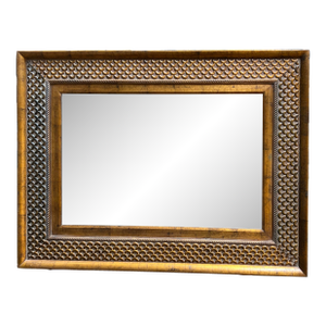 Large Vintage Gold-Tone Ornate Weaved Mirror