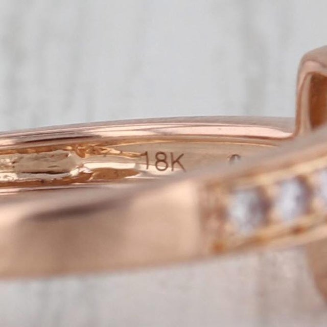 0.16ctw Diamond Bypass Ring 18k Rose Gold Size 7.25 Stackable For Sale - Image 4 of 8