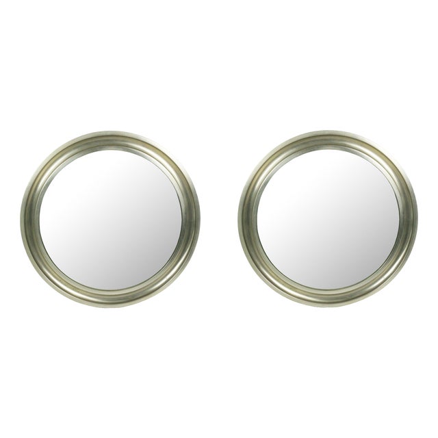 Nickel Plated Brass and Black Metal Mirrors by Sergio Mazza for Artemide, 1970s, Set of 2 For Sale