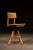 Industrial Antique Adjustable Wooden Swivel Drafting Stool For Sale - Image 3 of 6
