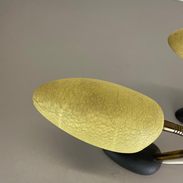 Yellow + Black Sputnik Table Lights in the style of Stilnovo and Auböck, Italy, 1950s, Set of 2 For Sale - Image 10 of 18