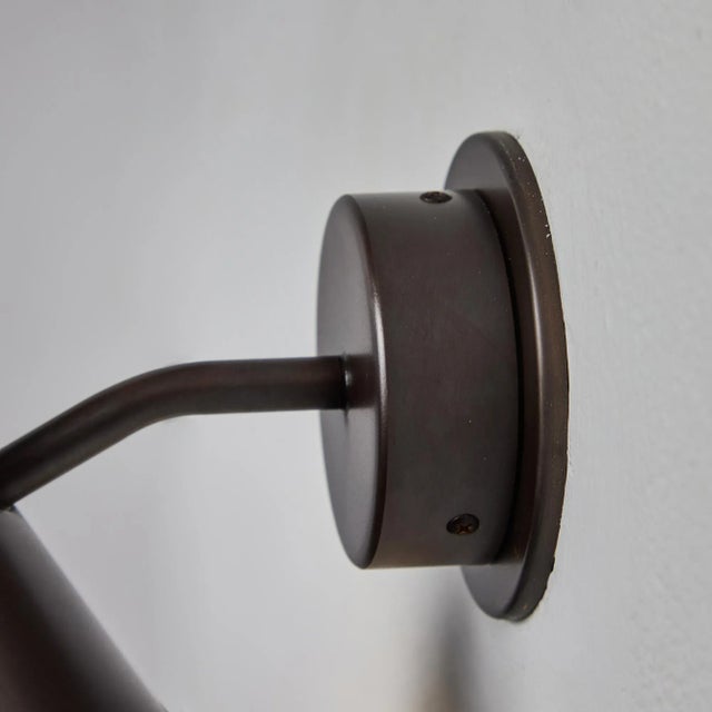 Hans-Agne Jakobsson 'Mini-Tratten' Dark Brown Patinated Outdoor Sconces - a Pair For Sale - Image 9 of 11