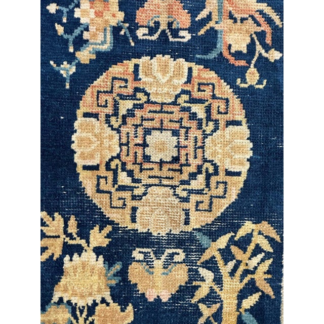 Very nice antique and rare Chinese rug from Ningxia with nice Chinese design and symbols on design, and nice natural...