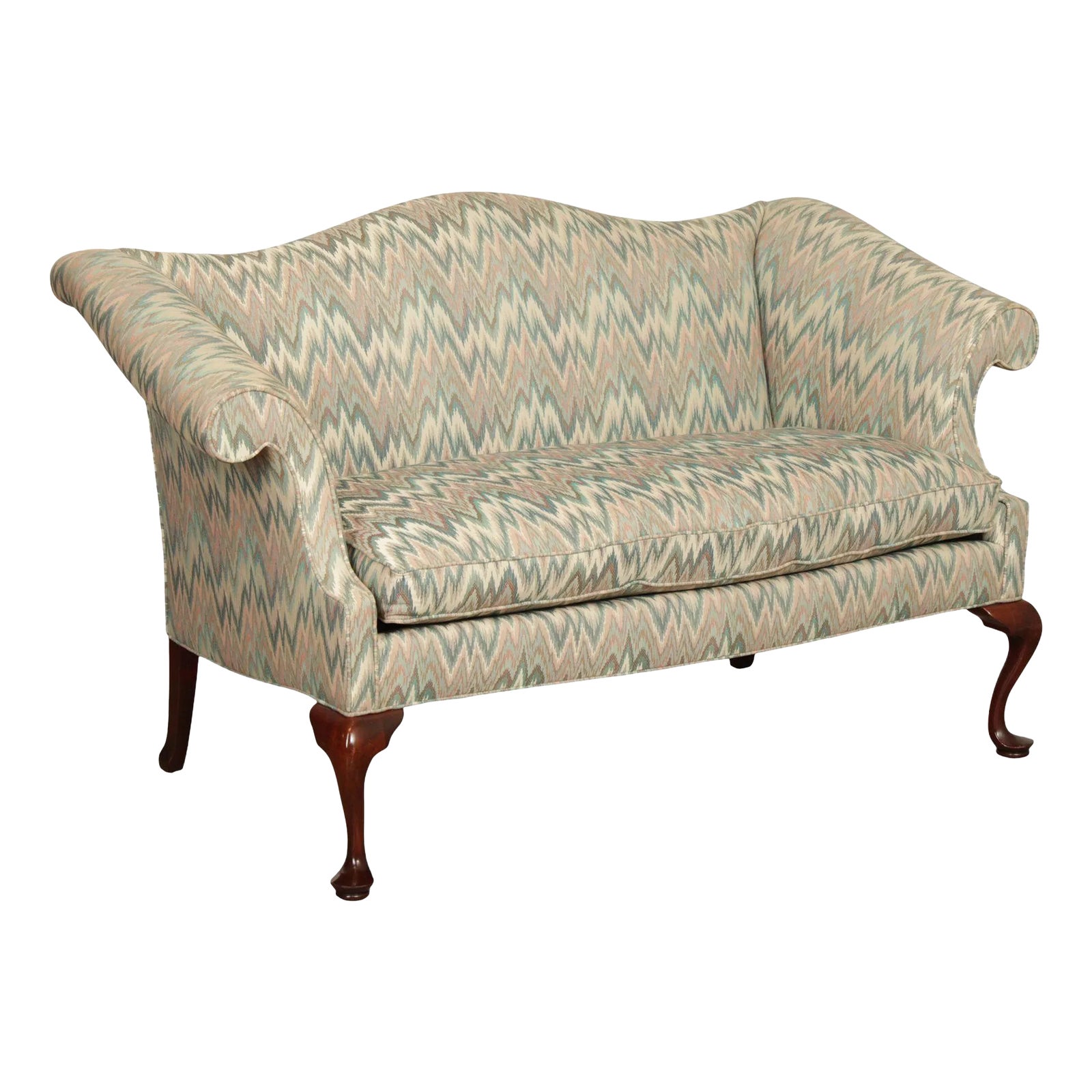 Southwood Queen Anne Style Mahogany Loveseat | Chairish