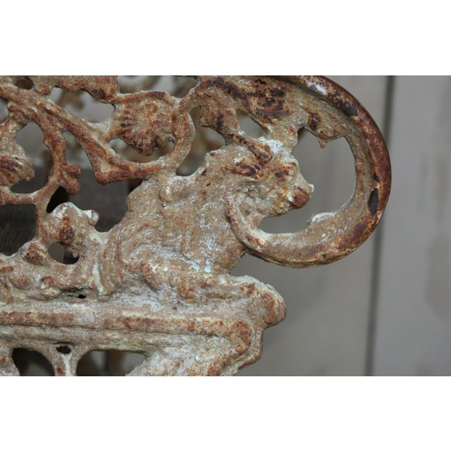 Pair of 19th Century Gothic Revival Cast Iron Garden Chairs For Sale - Image 11 of 18