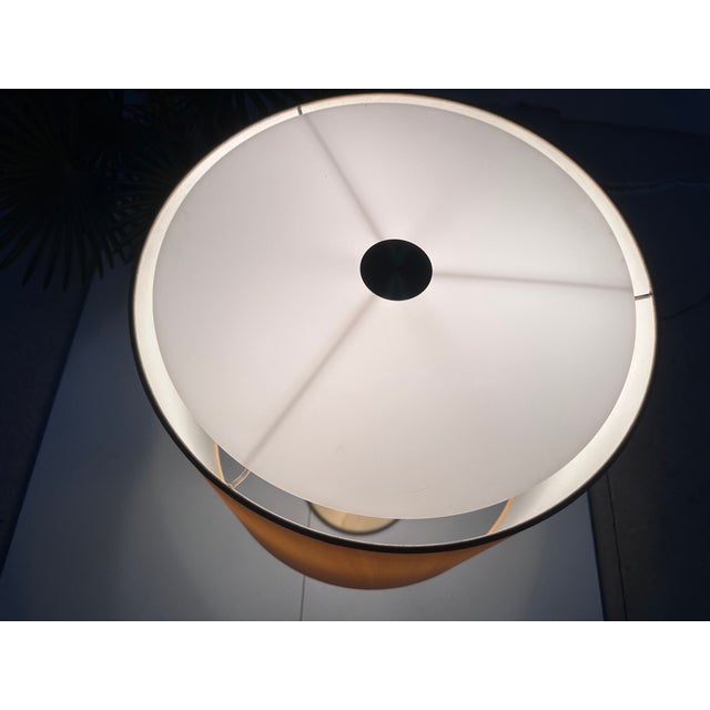 Table Lamp with Brass Base and Silk Shade by Swiss Lamps International, Zurich, 1970s For Sale - Image 11 of 14