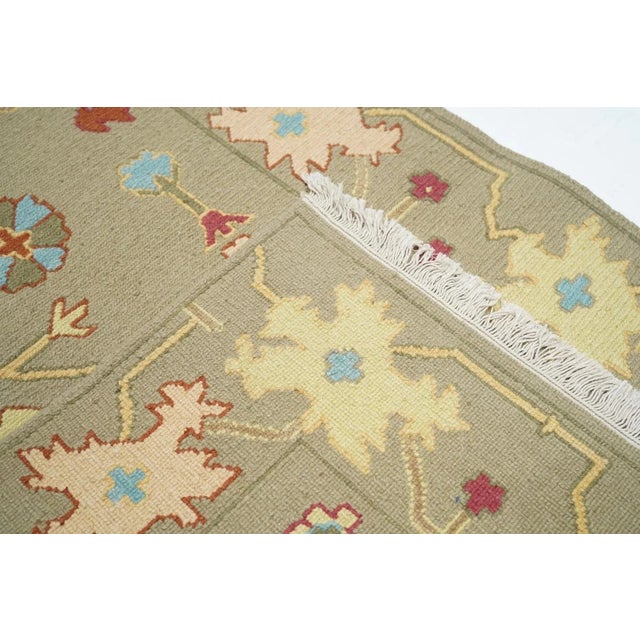 Blue Sumak Rug 4'1'' X 6'1'' For Sale - Image 8 of 9