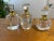 Late 20th Century Set of 3 Vintage Cut Crystal & Gold Perfume Bottles With Cut Crystal Stoppers For Sale - Image 5 of 7