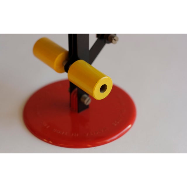 Postmodern letter scale by Sergio Carpani, manufactured by Hi-Tecs Inc., Japan. Scale and base made of red plastic; scale...