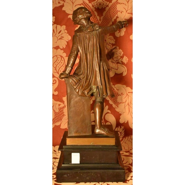 Le Marquis de Mirabeau Bronze. Signed Trupheme Syot, E. Colin & Cie, Paris, foundry mark, patinaed bronze, marble veneer...