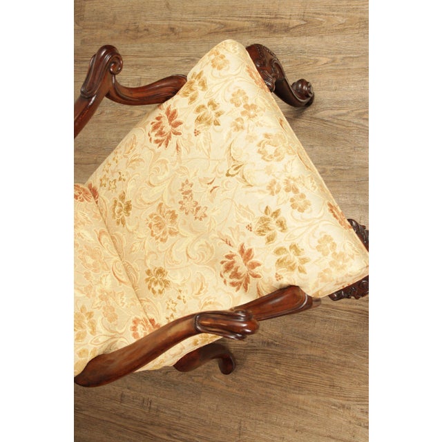 Henredon Scroll and Floral Upholstered Cabriole Leg Armchairs For Sale In Philadelphia - Image 6 of 18