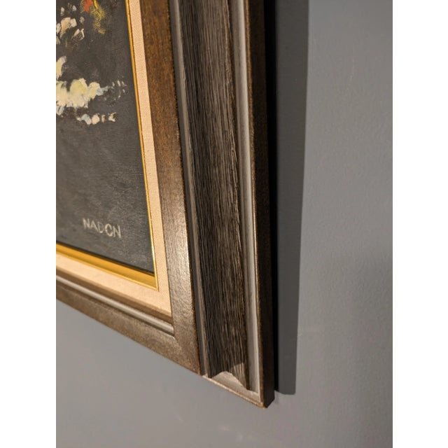 Vintage Original Farm Barn Landscape Painting, Signed Nadon For Sale - Image 4 of 8