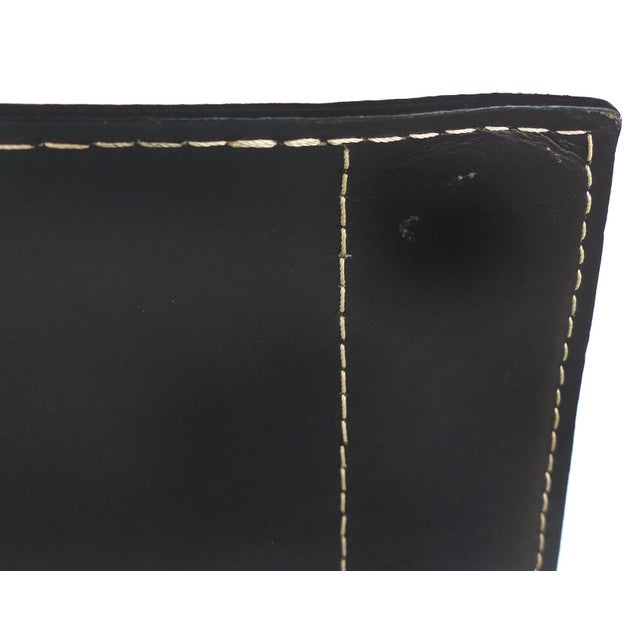 Chrome & Leather Side Chairs w/ Contrasting Stitching - A Pair For Sale - Image 9 of 10